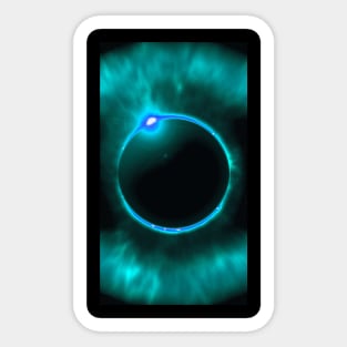 Green-Blue Solar Eclipse Sticker